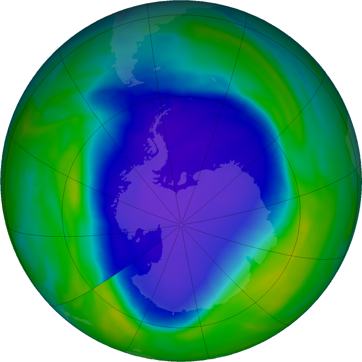 Antarctic ozone map for 03 November 2022